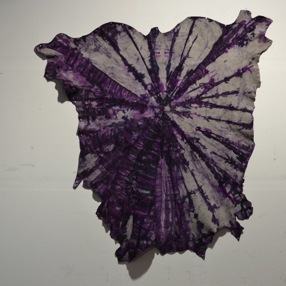 Cow Hide Rug Hand Painted Large Purple Gray - Picture 2 of 2